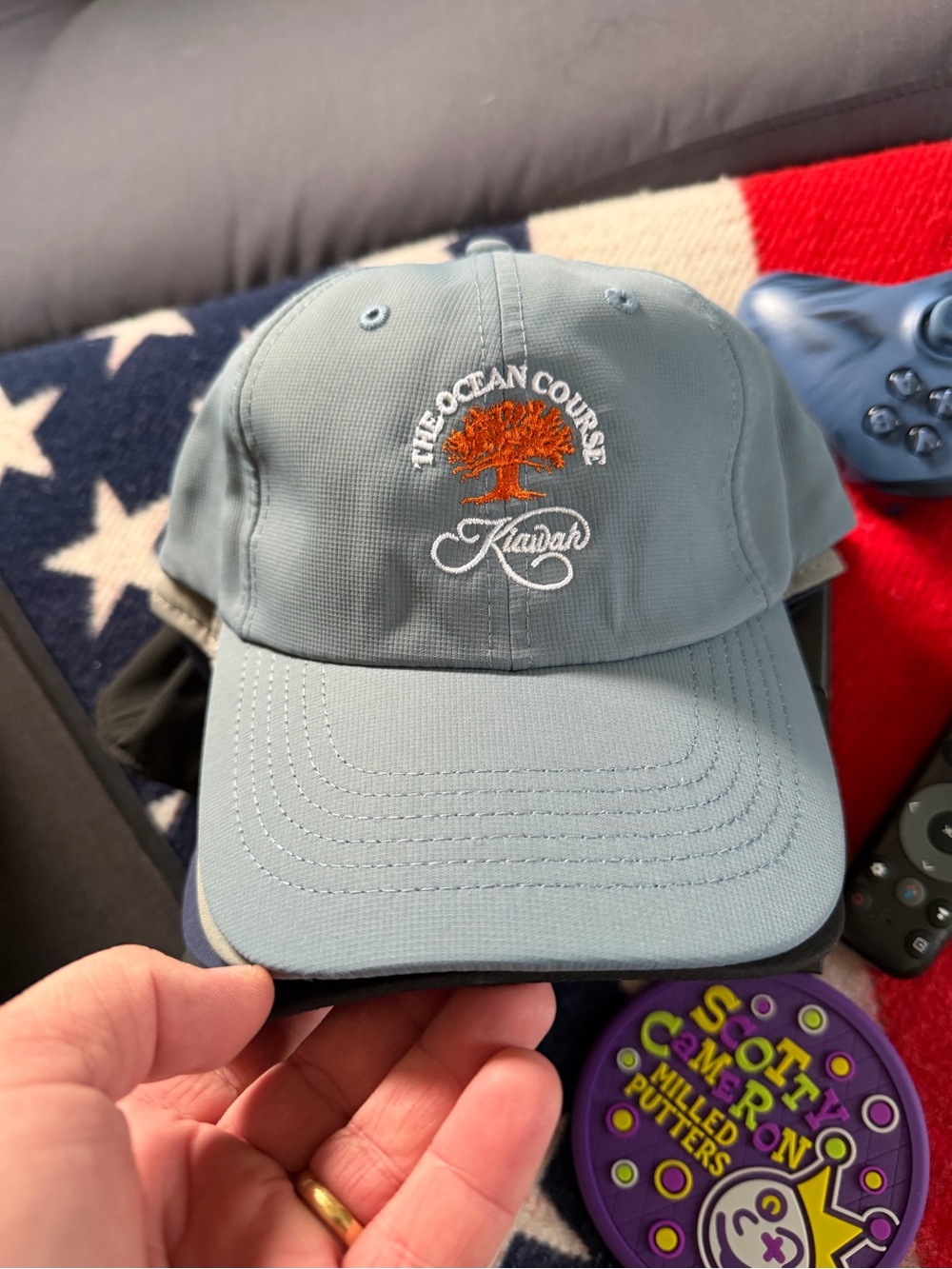 Kiawah The Ocean Course Embroidered Golf Cap - Sage Blue